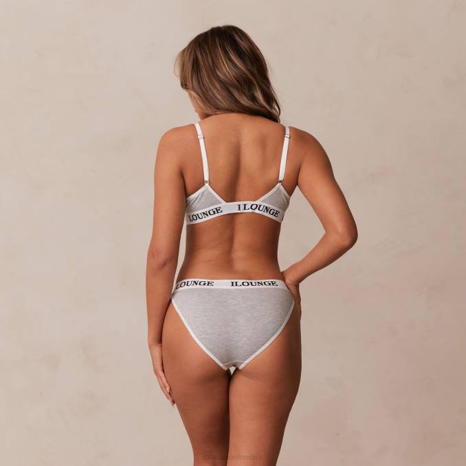 Conjunto de sujetador triangular y tanga/braguitas de bambú mujer gris Lounge ropa interior R88Z202