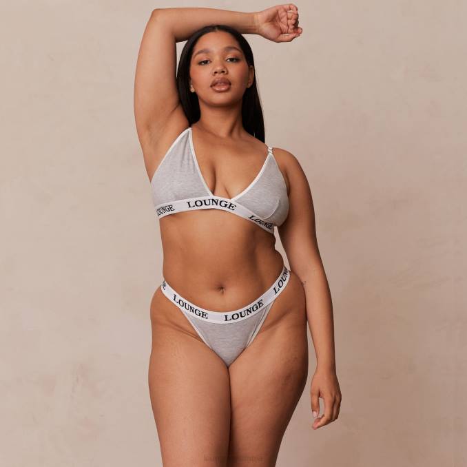 Conjunto de sujetador triangular y tanga/braguitas de bambú mujer gris Lounge ropa interior R88Z202