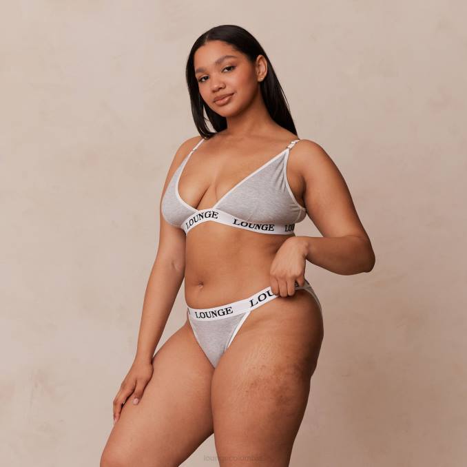 Conjunto de sujetador triangular y tanga/braguitas de bambú mujer gris Lounge ropa interior R88Z202