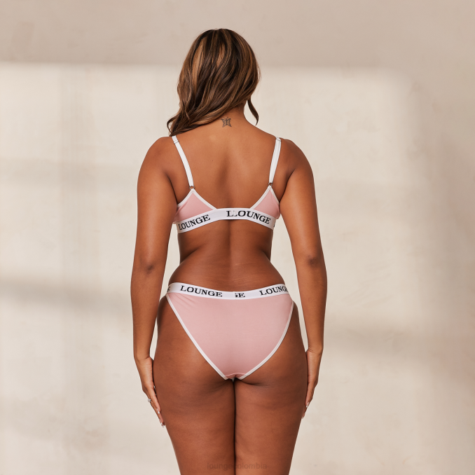 Conjunto de sujetador triangular y tanga/braguitas de bambú mujer rosa Lounge ropa interior R88Z172