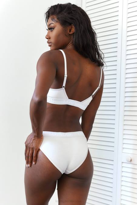 Conjunto de sujetador triangular y tanga/braguitas de bambú mujer toda crema Lounge ropa interior R88Z196