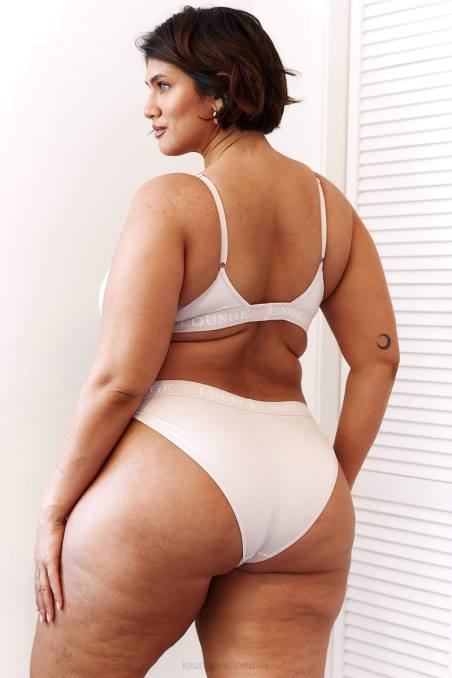 Conjunto de sujetador triangular y tanga/braguitas de bambú mujer toda crema Lounge ropa interior R88Z196