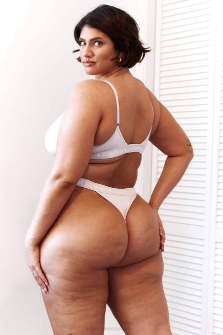 Conjunto de sujetador triangular y tanga/braguitas de bambú mujer toda crema Lounge ropa interior R88Z196