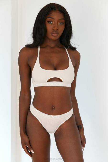 Conjunto de sujetador y tanga/braguitas sin costuras mujer avena Lounge ropa interior R88Z191