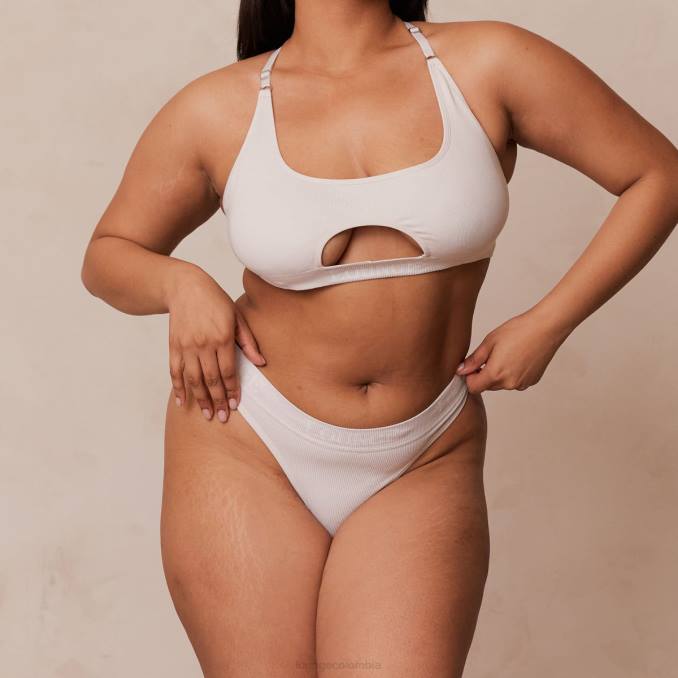 Conjunto de sujetador y tanga/braguitas sin costuras mujer crema Lounge ropa interior R88Z220