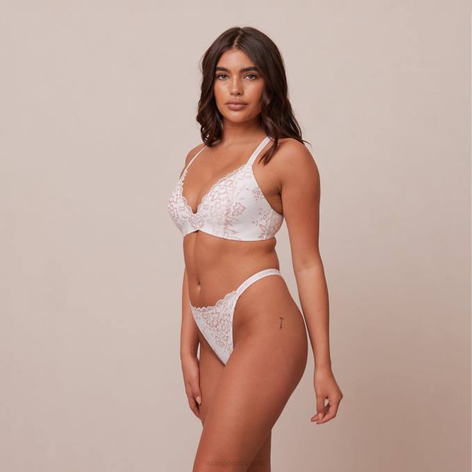 Conjunto de tanga y sujetador mágico de encaje mujer blanco Lounge ropa interior R88Z208