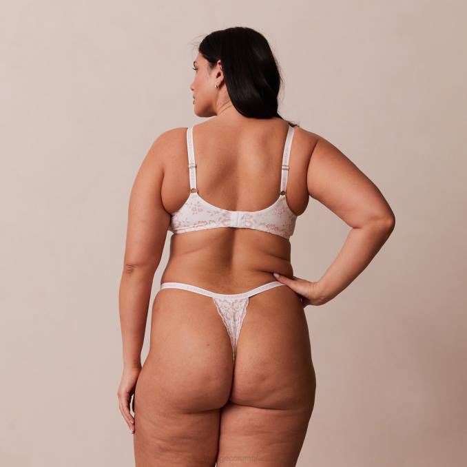 Conjunto de tanga y sujetador mágico de encaje mujer blanco Lounge ropa interior R88Z208