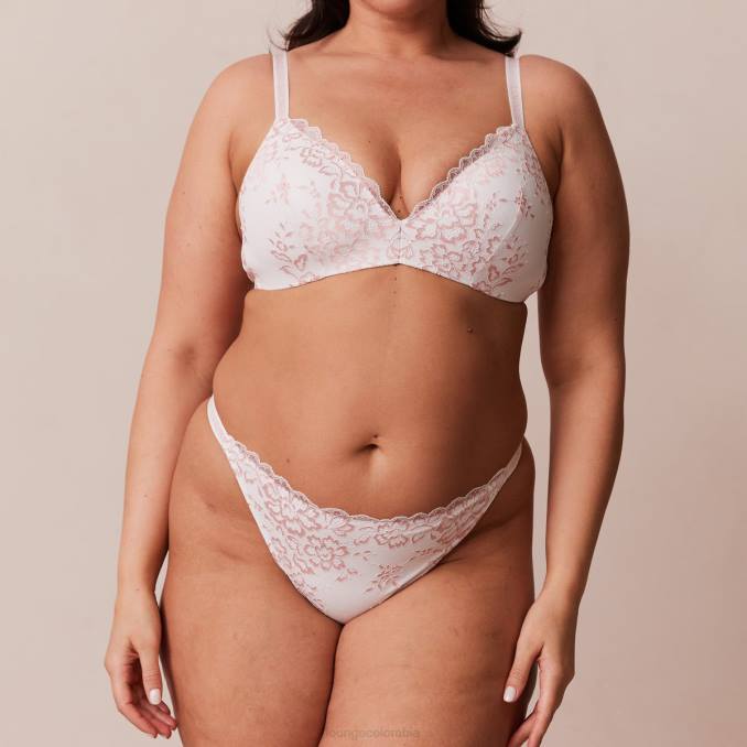 Conjunto de tanga y sujetador mágico de encaje mujer blanco Lounge ropa interior R88Z208