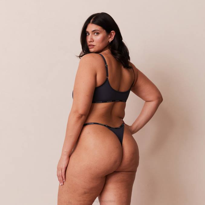 Conjunto esencial de bralette y tanga/braguita. mujer carbón azul Lounge ropa interior R88Z179