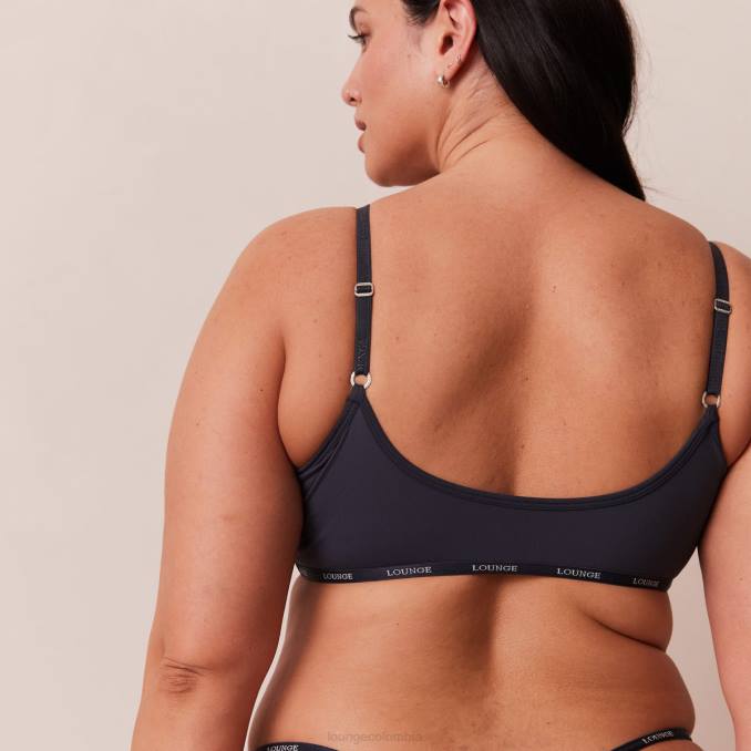 Conjunto esencial de bralette y tanga/braguita. mujer carbón azul Lounge ropa interior R88Z179