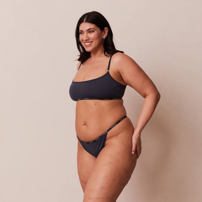 Conjunto esencial de bralette y tanga/braguita. mujer carbón azul Lounge ropa interior R88Z179