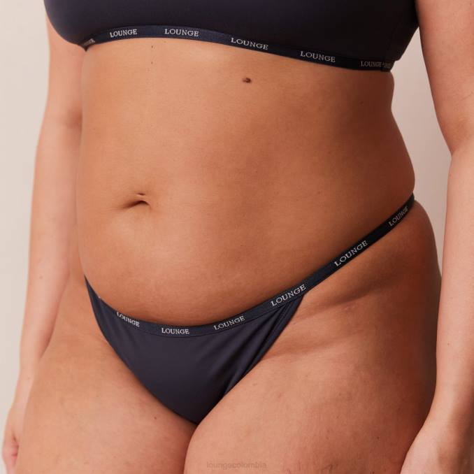 Conjunto esencial de bralette y tanga/braguita. mujer carbón azul Lounge ropa interior R88Z179