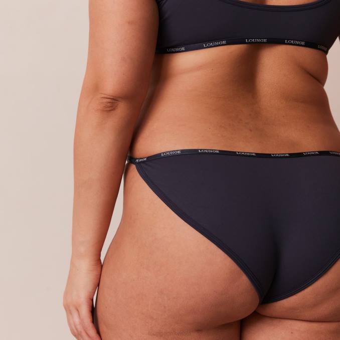 Conjunto esencial de bralette y tanga/braguita. mujer carbón azul Lounge ropa interior R88Z179