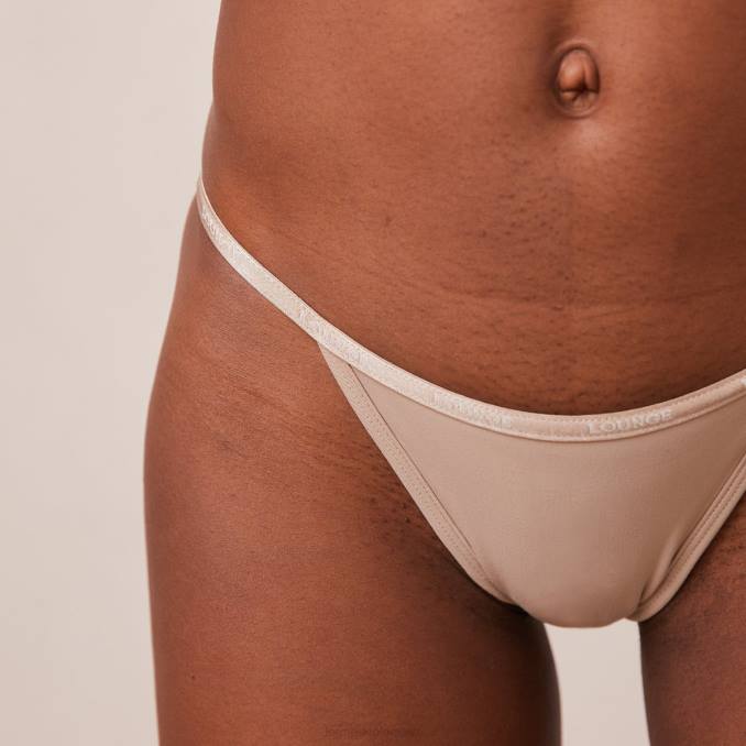 Conjunto esencial de bralette y tanga/braguita. mujer visón Lounge ropa interior R88Z180