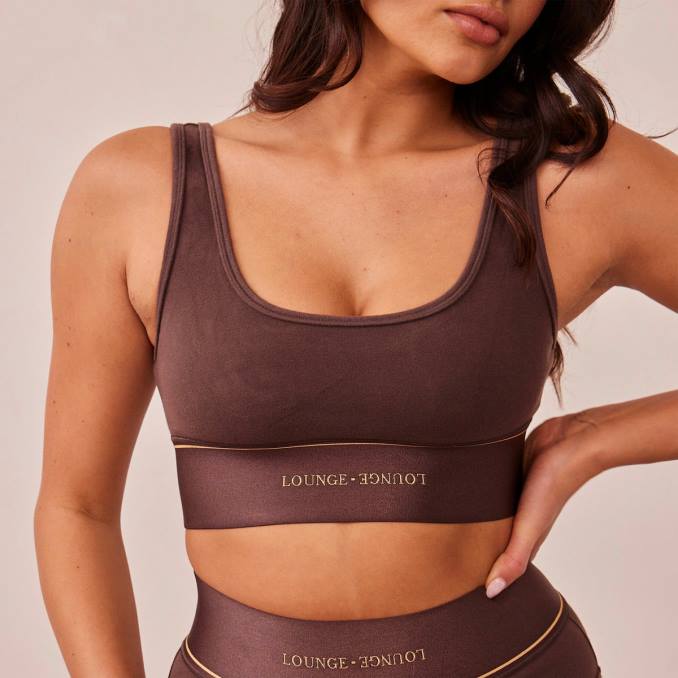 conjunto bralette y braguita mujer chocolate Lounge ropa interior R88Z231