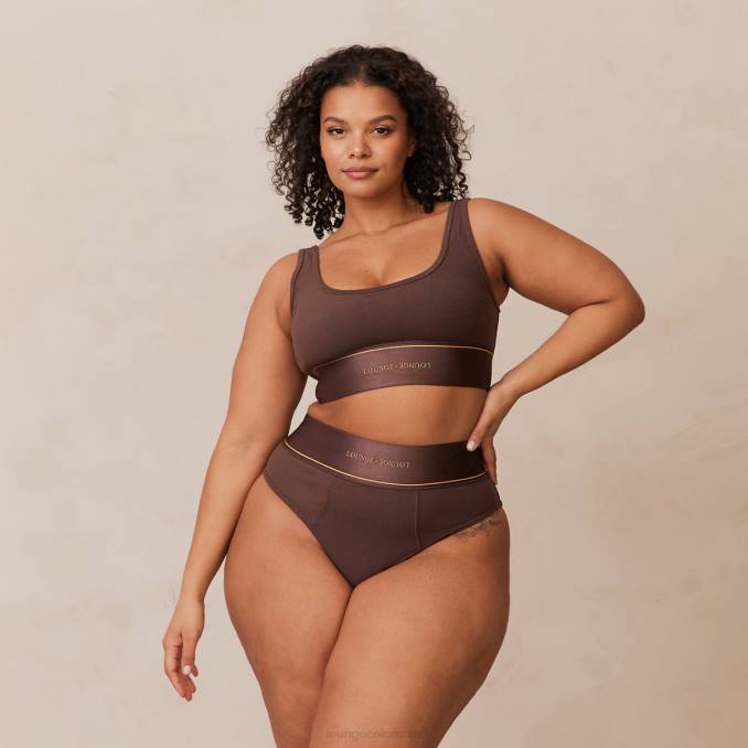 conjunto bralette y braguita mujer chocolate Lounge ropa interior R88Z231
