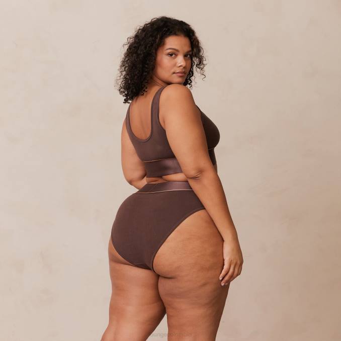 conjunto bralette y braguita mujer chocolate Lounge ropa interior R88Z231