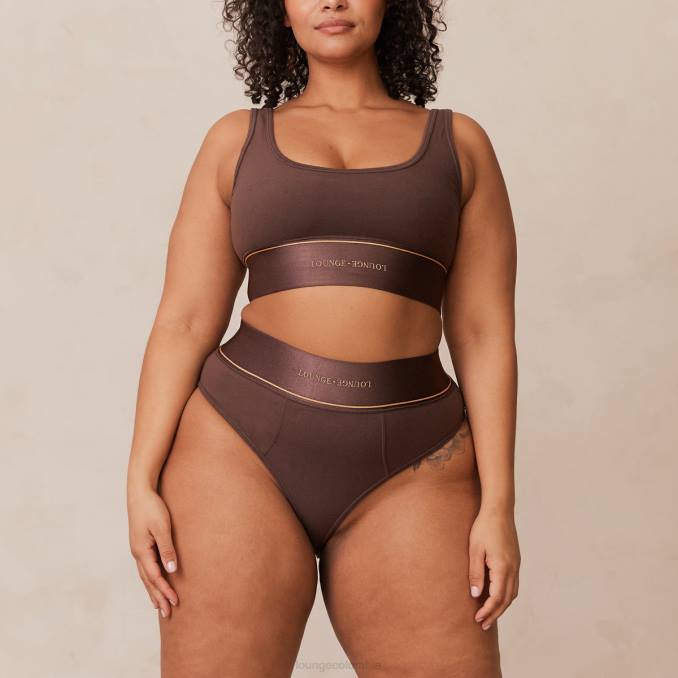 conjunto bralette y braguita mujer chocolate Lounge ropa interior R88Z231