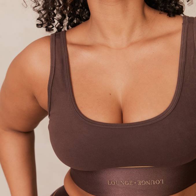 conjunto bralette y braguita mujer chocolate Lounge ropa interior R88Z231