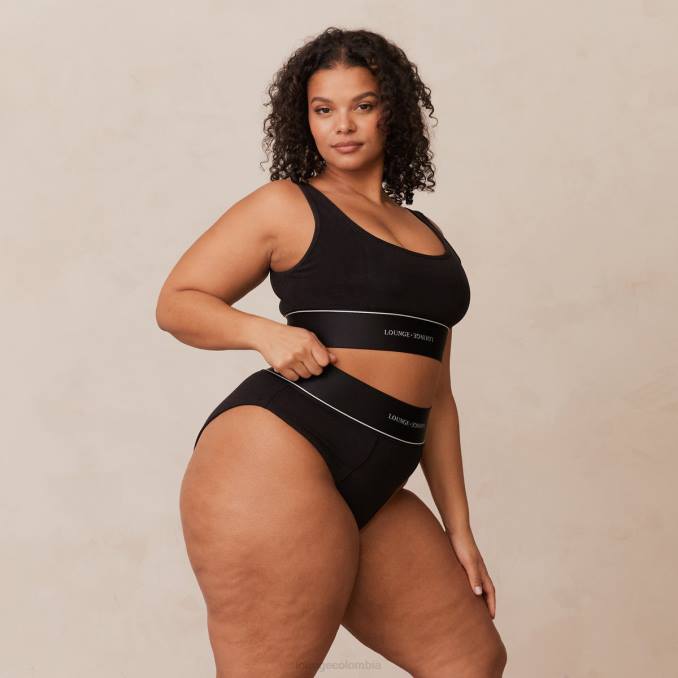 conjunto bralette y braguita mujer negro Lounge ropa interior R88Z232