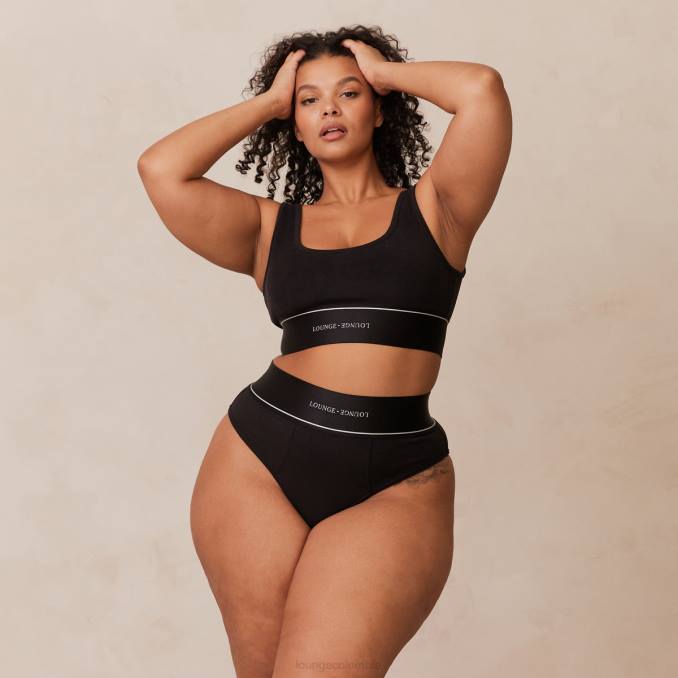 conjunto bralette y braguita mujer negro Lounge ropa interior R88Z232