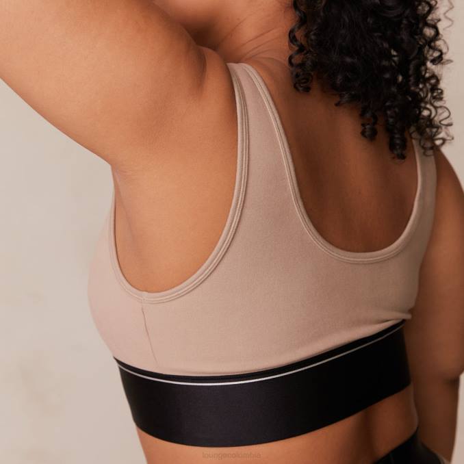 conjunto bralette y braguita mujer visón Lounge ropa interior R88Z237