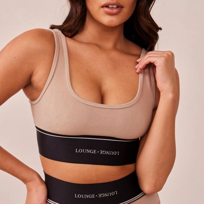 conjunto bralette y braguita mujer visón Lounge ropa interior R88Z237