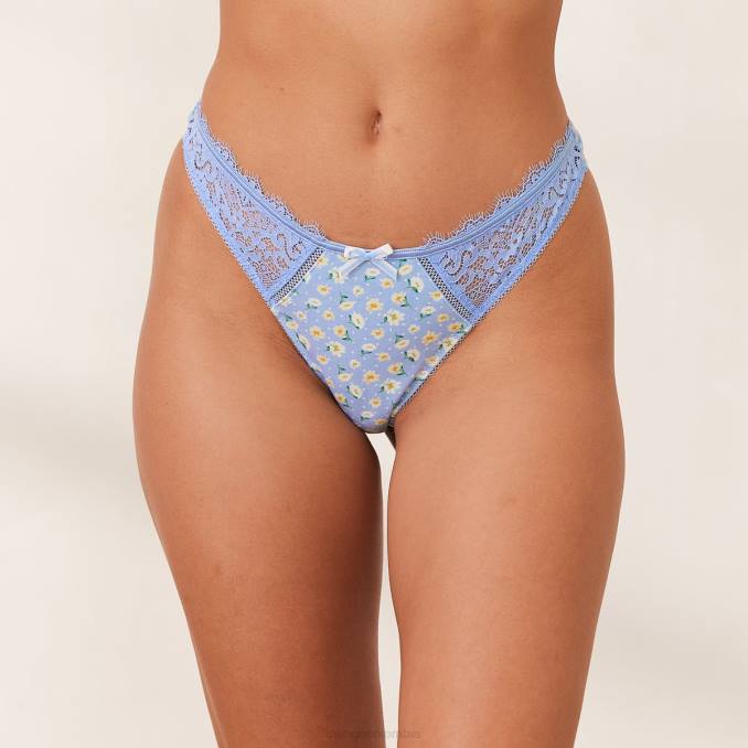 dulce tanga mujer flores azules Lounge ropa interior R88Z446