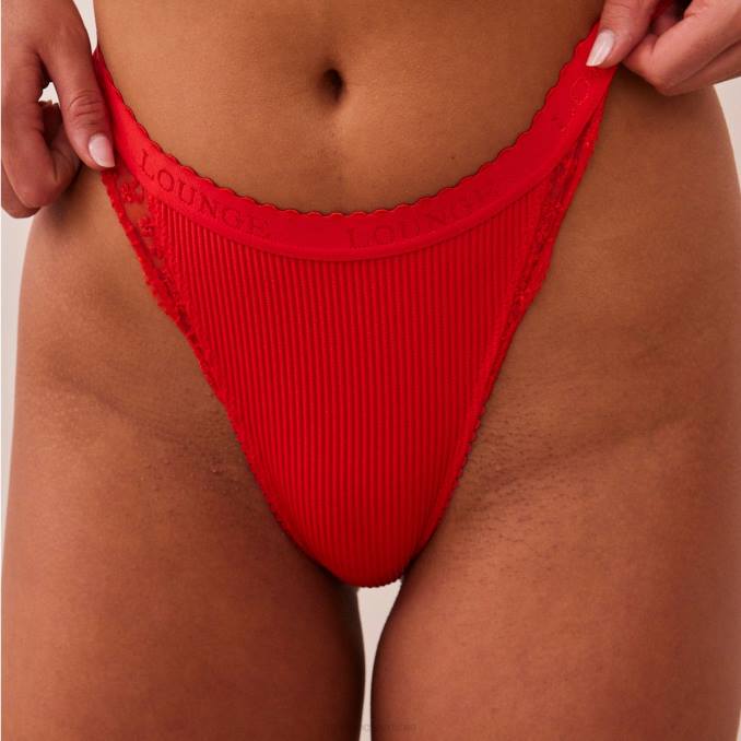 tanga acanalada mujer rojo Lounge ropa interior R88Z506
