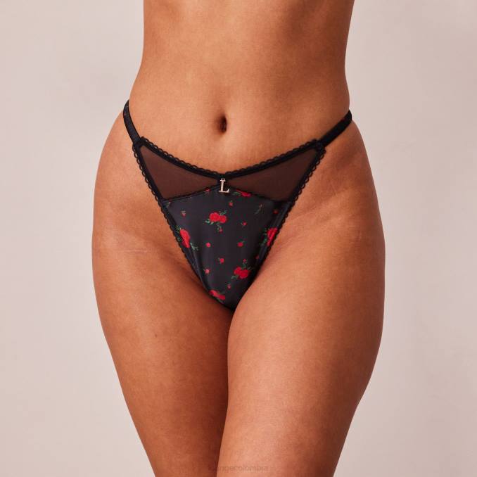 tanga rosa mujer negro Lounge ropa interior R88Z484