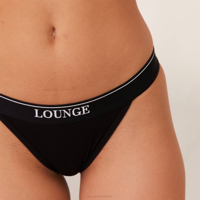 calzoncillos triangulares minimalistas de bambú mujer negro Lounge ropa interior R88Z414