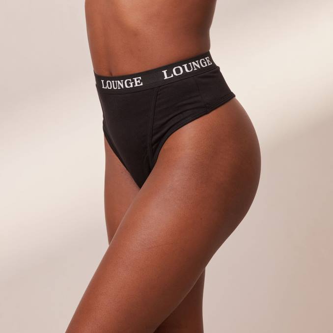 tanga básica de bambú mujer negro Lounge ropa interior R88Z386