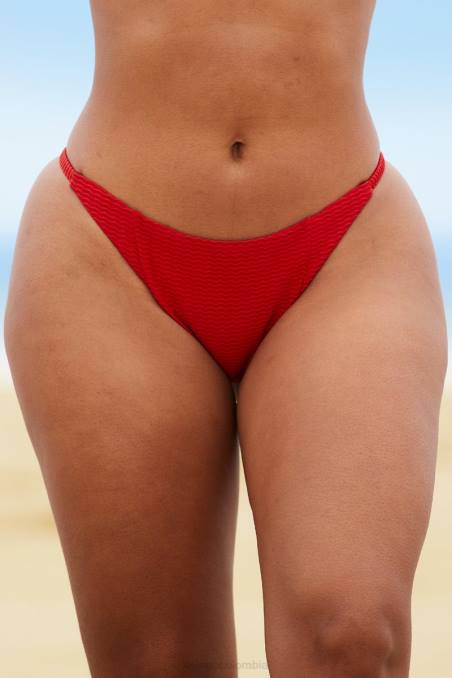 braguita de bikini texturizada new york mujer rojo Lounge trajes de baño R88Z981