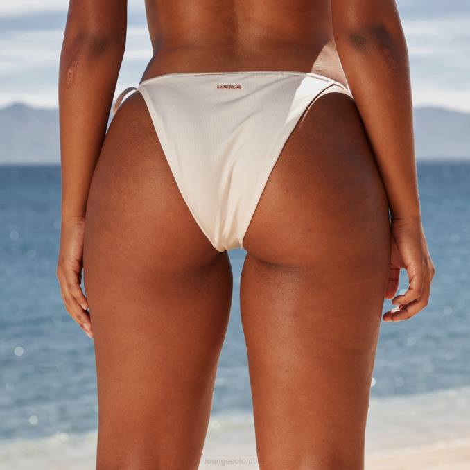 braguitas de bikini de lujo color canela mujer crema Lounge trajes de baño R88Z1020