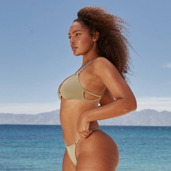 top de bikini esencial mujer aceituna Lounge trajes de baño R88Z1003