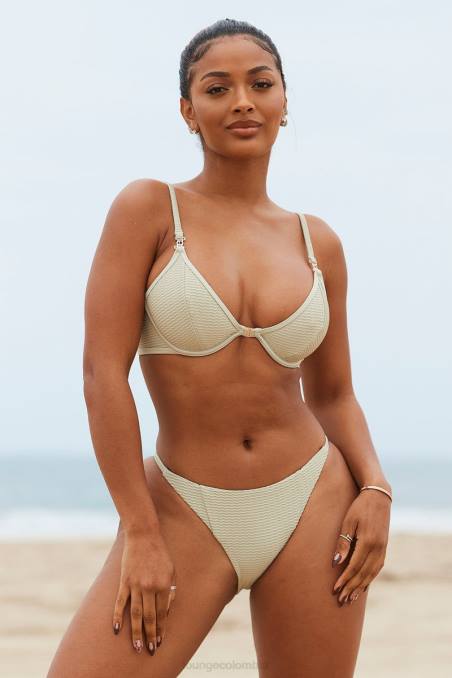 top de bikini texturizado new york mujer aceituna Lounge trajes de baño R88Z978