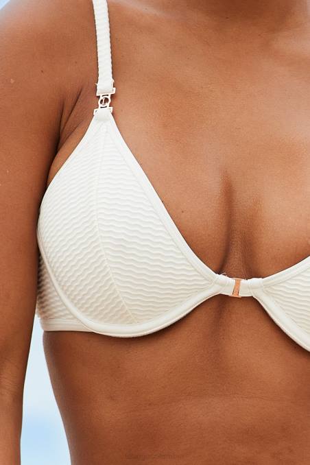 top de bikini texturizado new york mujer crema Lounge trajes de baño R88Z976