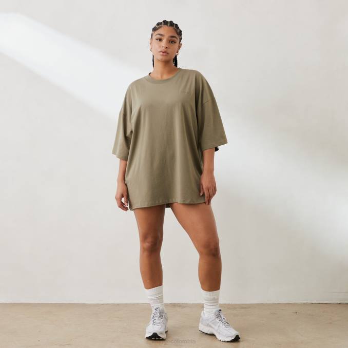 camiseta extragrande básica mujer aceituna Lounge vestir R88Z849