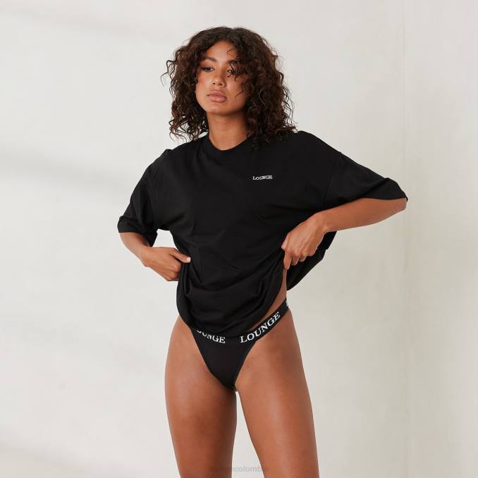 camiseta extragrande básica mujer negro Lounge vestir R88Z846