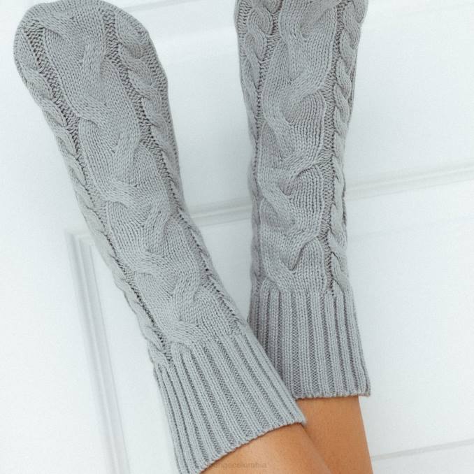 calcetines de punto acogedores mujer gris Lounge vestir R88Z935