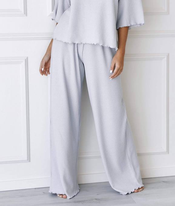 pantalones de pijama con diseño waffle suave mujer escarcha Lounge vestir R88Z965
