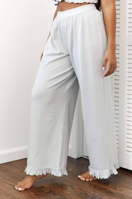 pantalones de pijama con volantes mujer escarcha Lounge vestir R88Z941