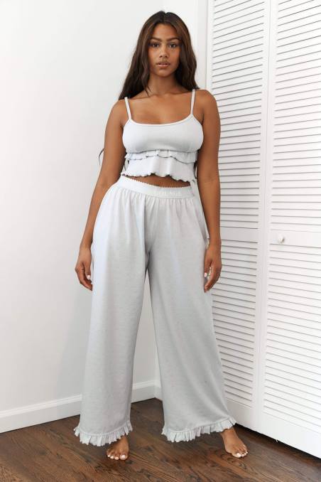 pantalones de pijama con volantes mujer escarcha Lounge vestir R88Z941
