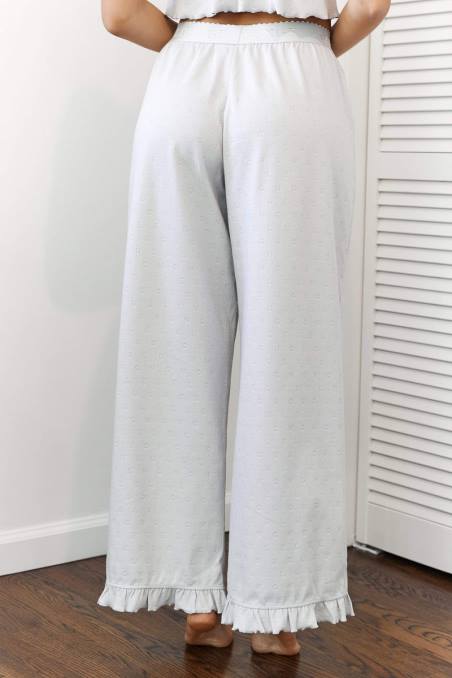 pantalones de pijama con volantes mujer escarcha Lounge vestir R88Z941