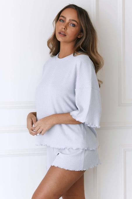 shorts de pijama con diseño tipo gofre suave mujer escarcha Lounge vestir R88Z928