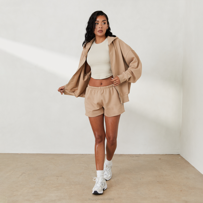 sudadera con capucha extragrande con cremallera x jesshunt mujer caramelo Lounge vestir R88Z811