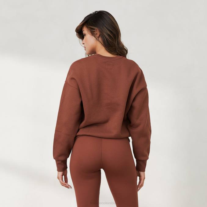 365 jersey oversize con cuello redondo mujer chocolate Lounge vestir R88Z872