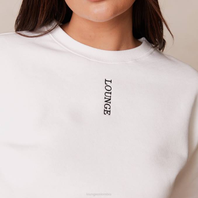 jersey con cuello redondo mujer blanco Lounge vestir R88Z865