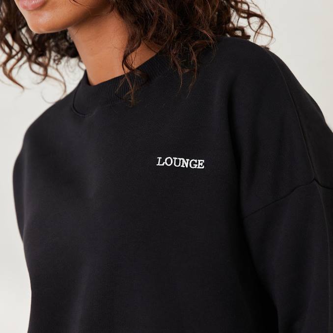 suéter básico con cuello redondo mujer negro Lounge vestir R88Z886