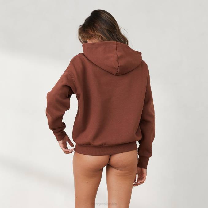 sudadera con capucha oversize 365 mujer chocolate Lounge vestir R88Z868
